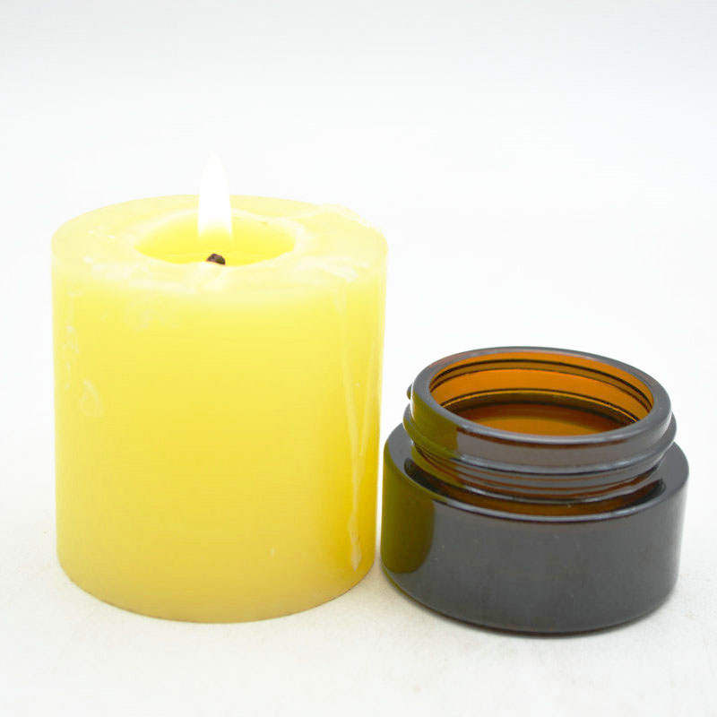 20g Amber Small Round Candle holder Jar Empty  Amber  Cosmetic Cream Glass Jar