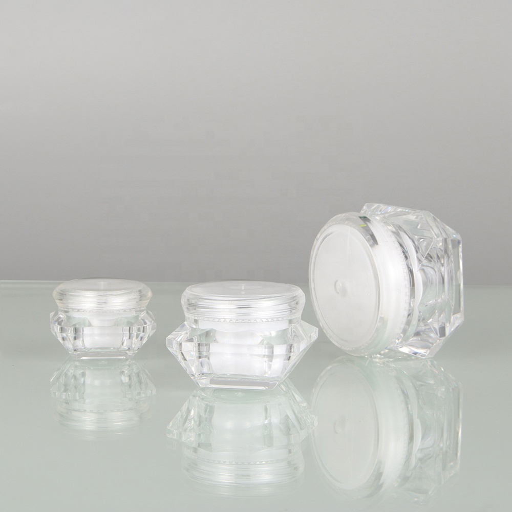 20g Cute Diamond custom Label Empty Clear plastic Container in stock