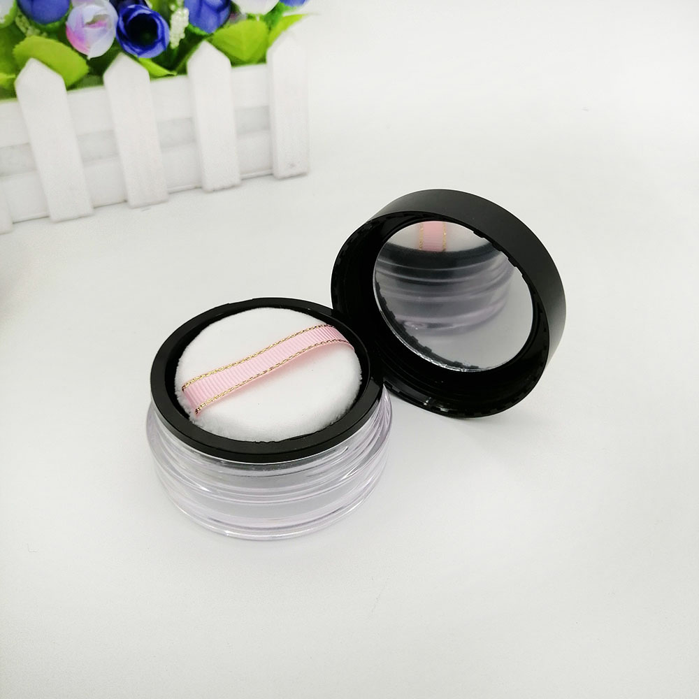 20g Empty Loose Powder Case Facial Blusher Container Jars with Puff Makeup mirror Elastic mesh yarn loose powder container
