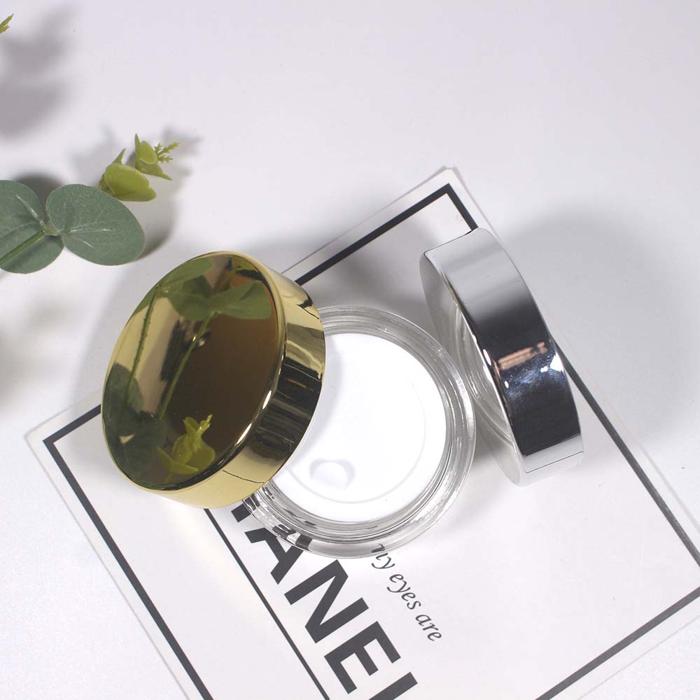 20g Empty glass can cosmetic cream clear glass jar with silver and gloden covers