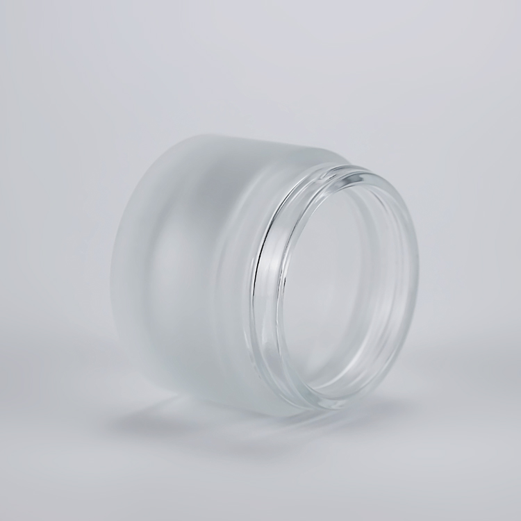 20g Frosted Wide Mouth Glass Bamboo Cosmetic Cream Jar