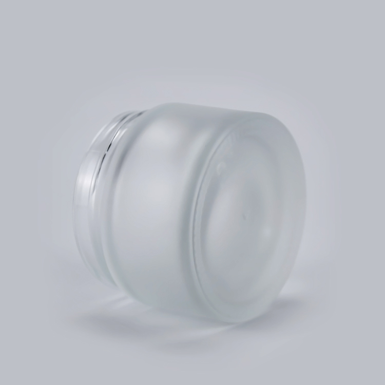 20g Frosted Wide Mouth Glass Bamboo Cosmetic Cream Jar
