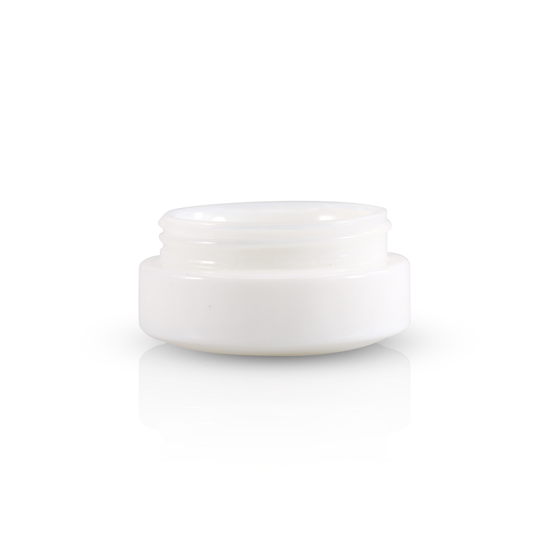 20g High quality white opal glass cosmetic cream packaging glass jar with bamboo lid