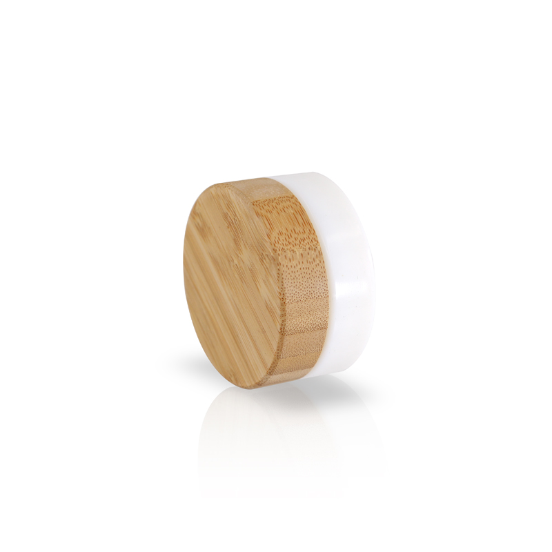 20g High quality white opal glass cosmetic cream packaging glass jar with bamboo lid