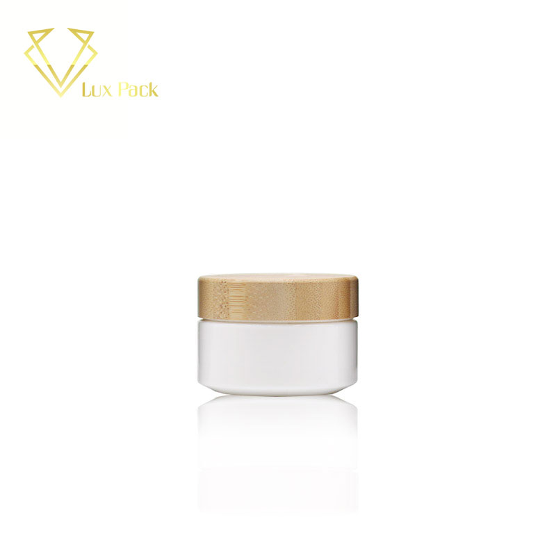 20g Luxury frosted cosmetic cream packaging empty glass jar with electroplated gold lid