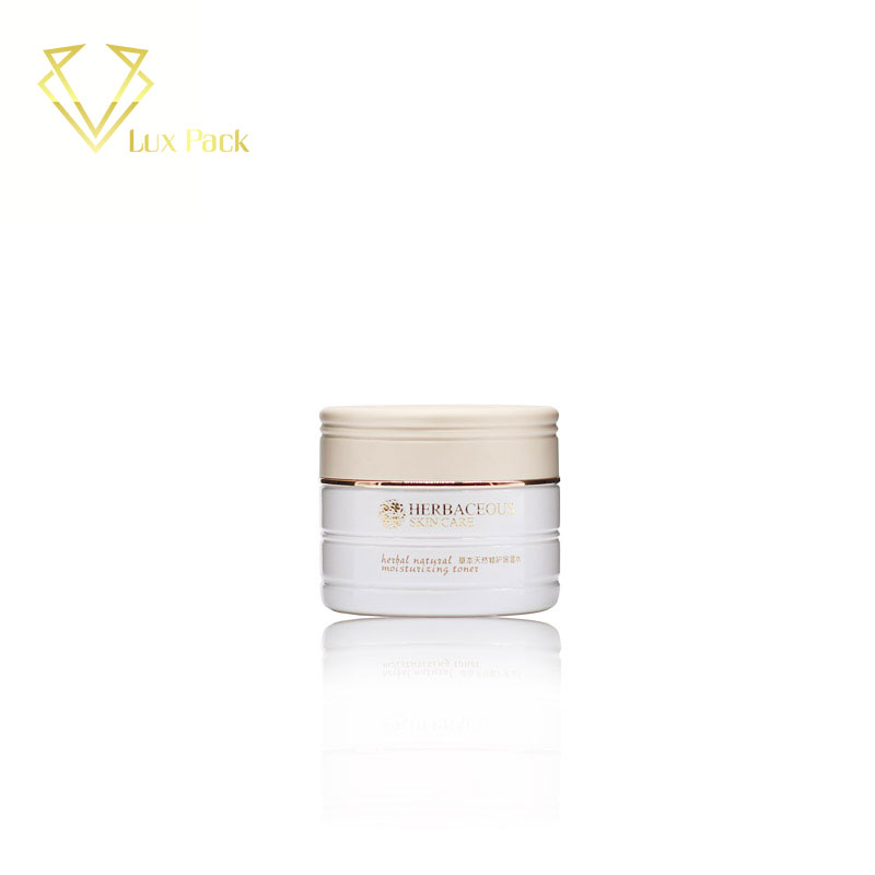 20g Luxury frosted cosmetic cream packaging empty glass jar with electroplated gold lid