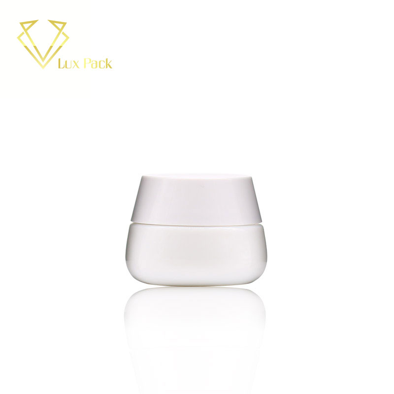 20g Luxury frosted cosmetic cream packaging empty glass jar with electroplated gold lid
