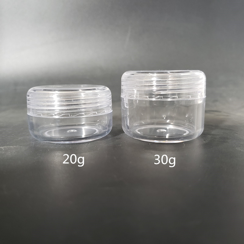 20g PS empty clear cream jar, plastic round facial cream jar, transparent eye cream container