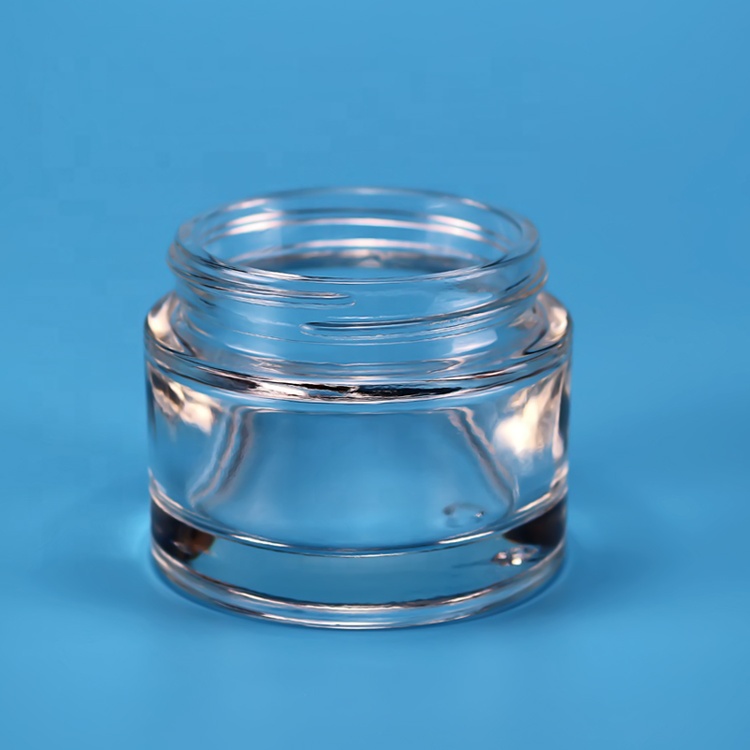 20g clear glass face cream jar with golden cap