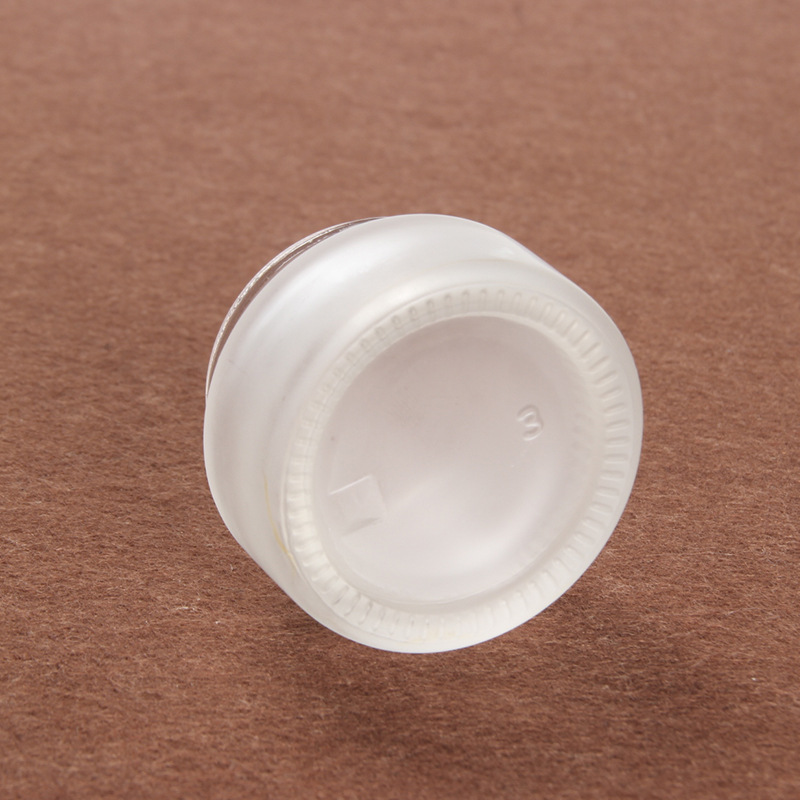 20g cosmetic frosted glass jar matte skin care cream packaging jar with white plastic cover