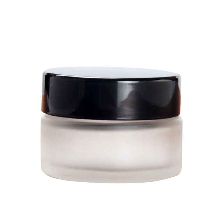 20g cosmetic packaging frosted glass jar skin care cream eye cream container with black lid