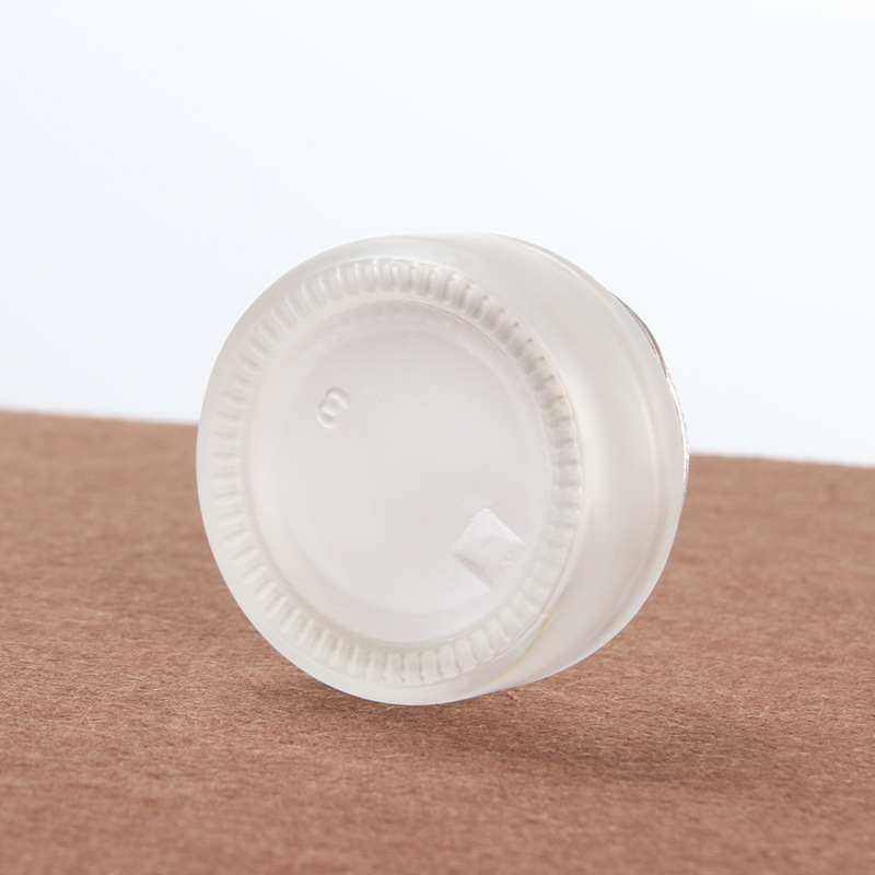 20g frosted glass cream jar eye cream skin cream cosmetic container with wood grain cover lid