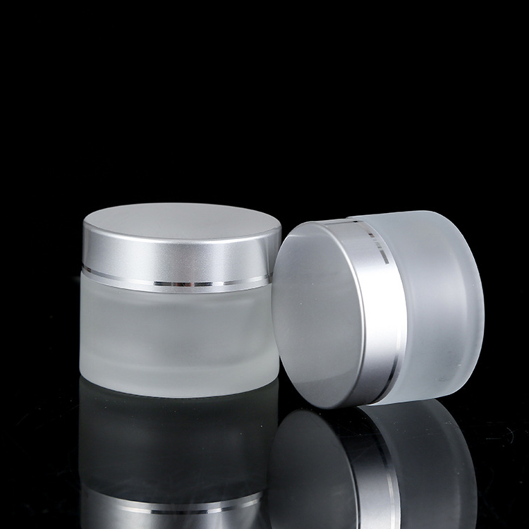 20g frosted glass empty cosmetic cream jar pot