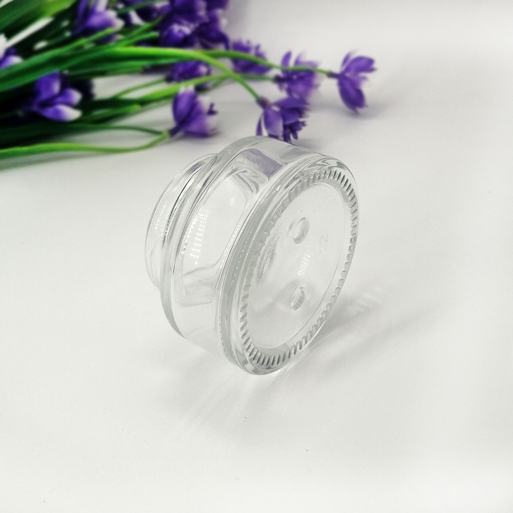 20g glass cosmetic transparent empty jar bottle with yellow acrylic lid eye cream skin care packaging container