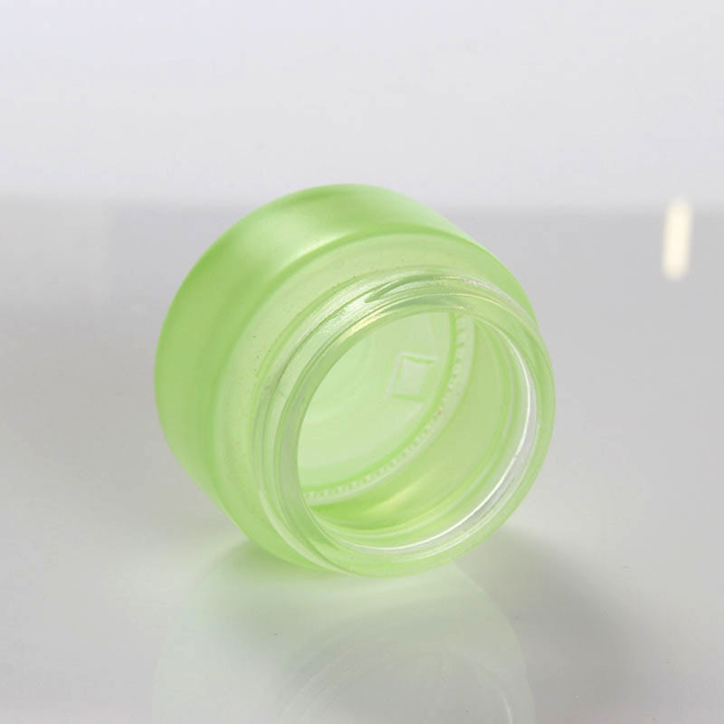 20g green scrub cosmetic glass jar skin care cream container packaging with silver acrylic lid