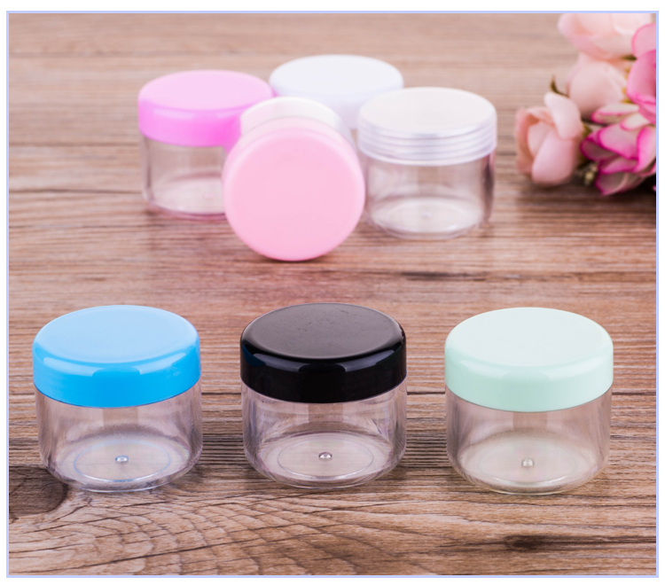 20g mult-colors plastic cream jar cosmetic paillette container Plastic Cosmetics Jar