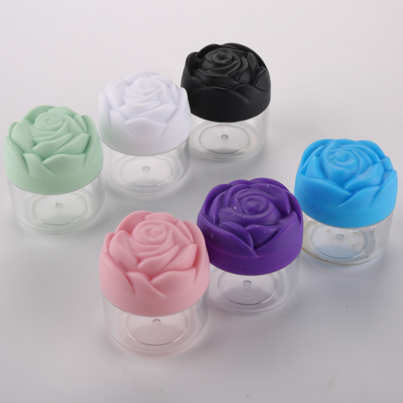 20g mult-colors plastic rose cream jar cosmetic paillette container Plastic Cosmetics Jar