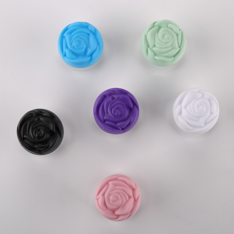 20g mult-colors plastic rose cream jar cosmetic paillette container Plastic Cosmetics Jar