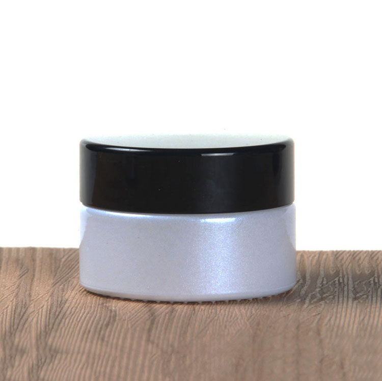 20g pearl white cosmetic glass jar eye cream skin cream packaging container black plastic lid