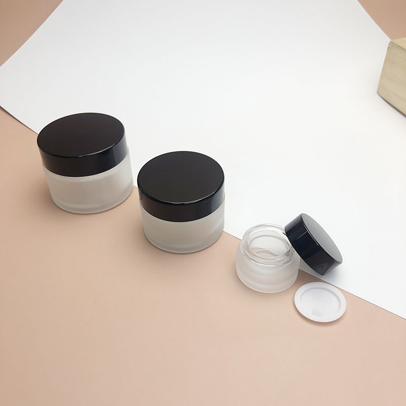 20g pink glass cream jar custom makeup glass cream jar packaging skin care ice cream jar