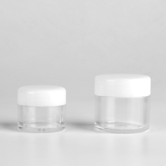20g powder body cream facial cosmetic storage round plastic jar with white screw lid