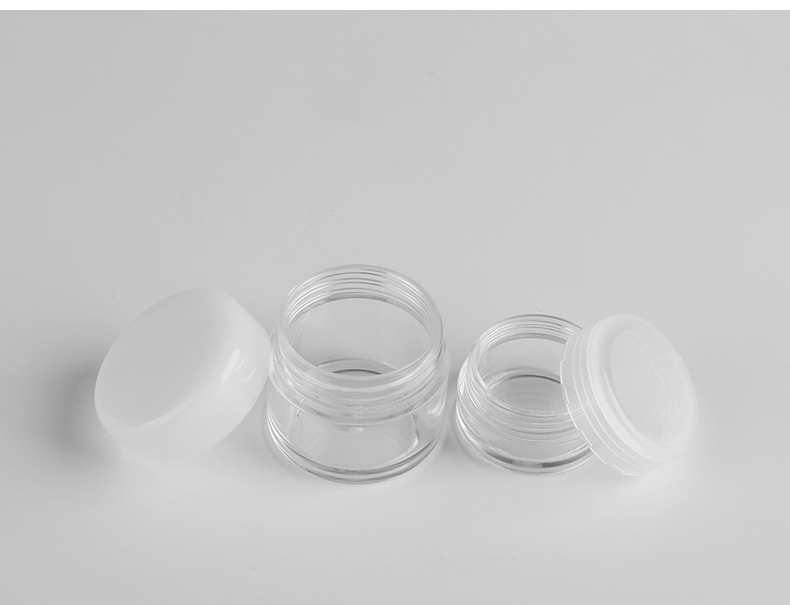 20g powder body cream facial cosmetic storage round plastic jar with white screw lid