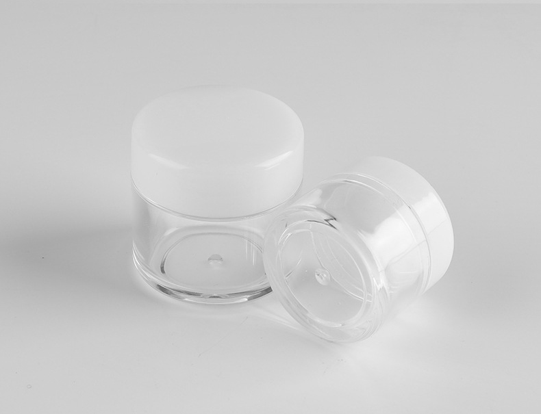 20g powder body cream facial cosmetic storage round plastic jar with white screw lid
