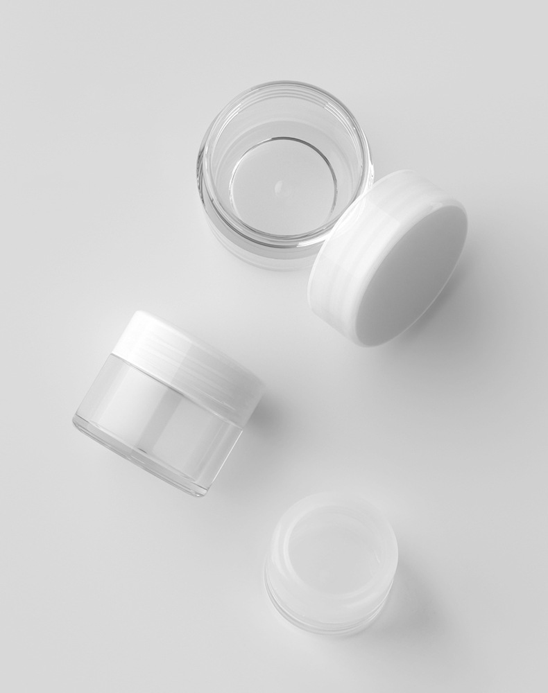 20g powder body cream facial cosmetic storage round plastic jar with white screw lid