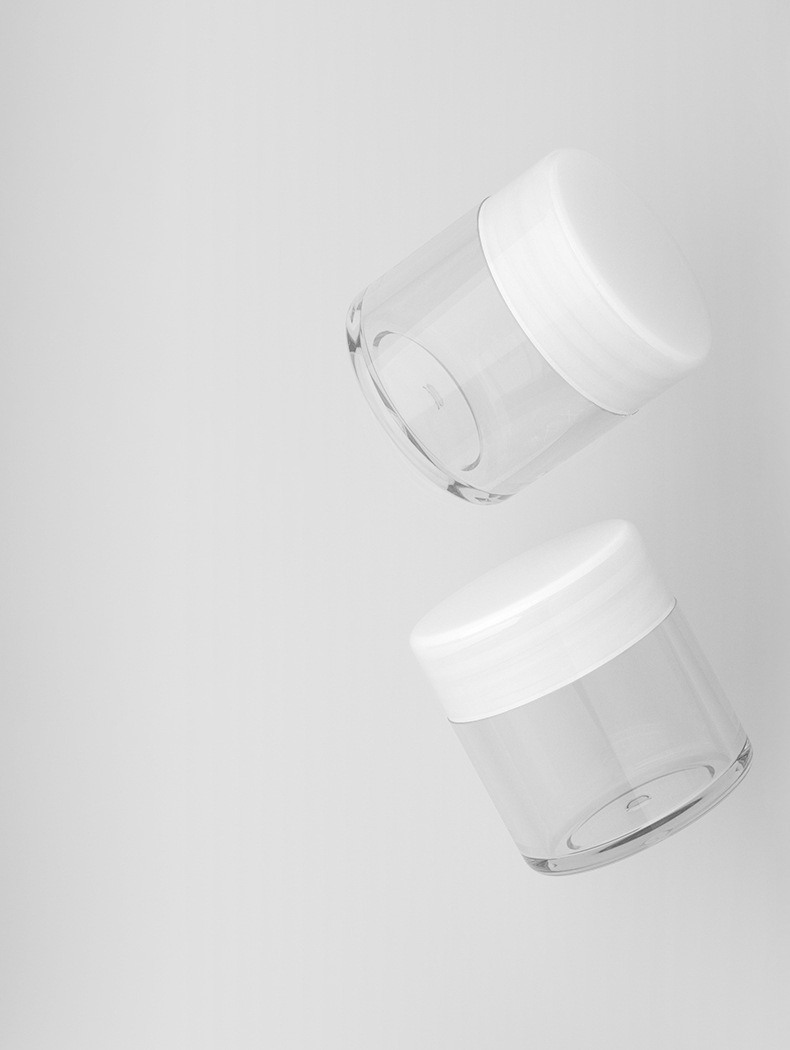 20g powder body cream facial cosmetic storage round plastic jar with white screw lid