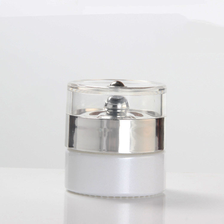 20g skin care cream glass jar pearlescent white eye cream cosmetic packaging container with silver lid