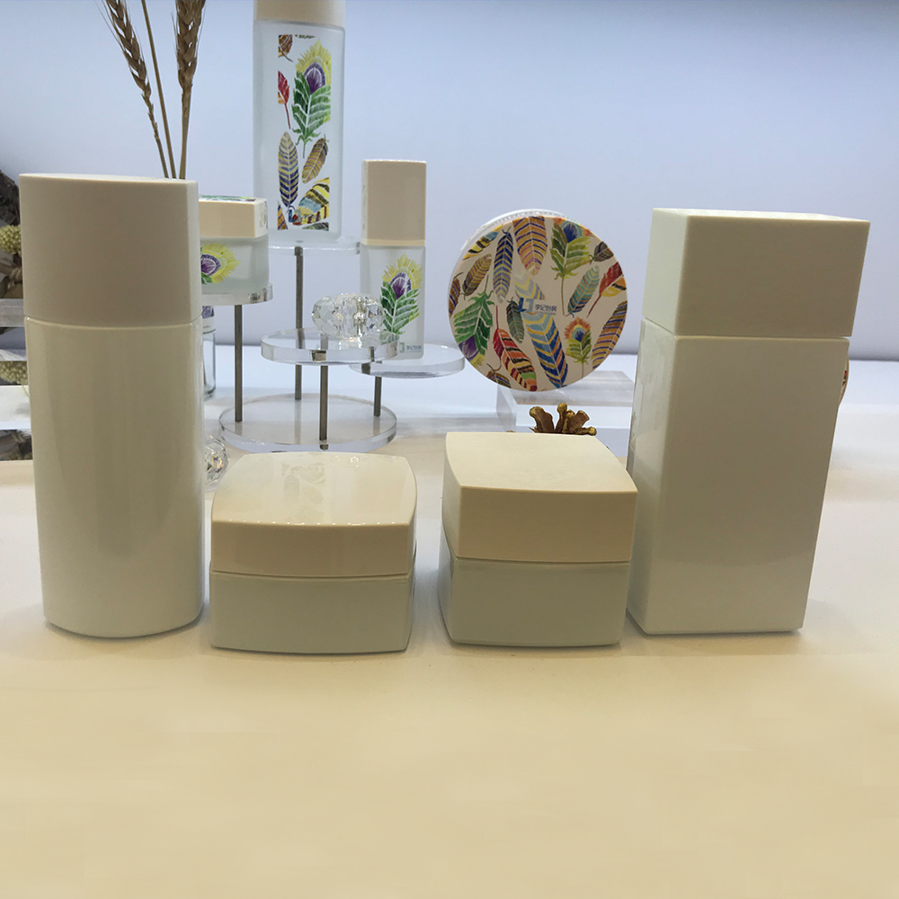 20g square cosmetic glass jar white cap glass jar for cosmetic cream