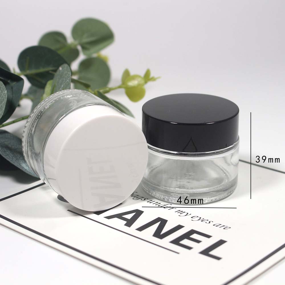 20g transparency glass skin care cream jar with lid cosmetics packaging empty glass jar