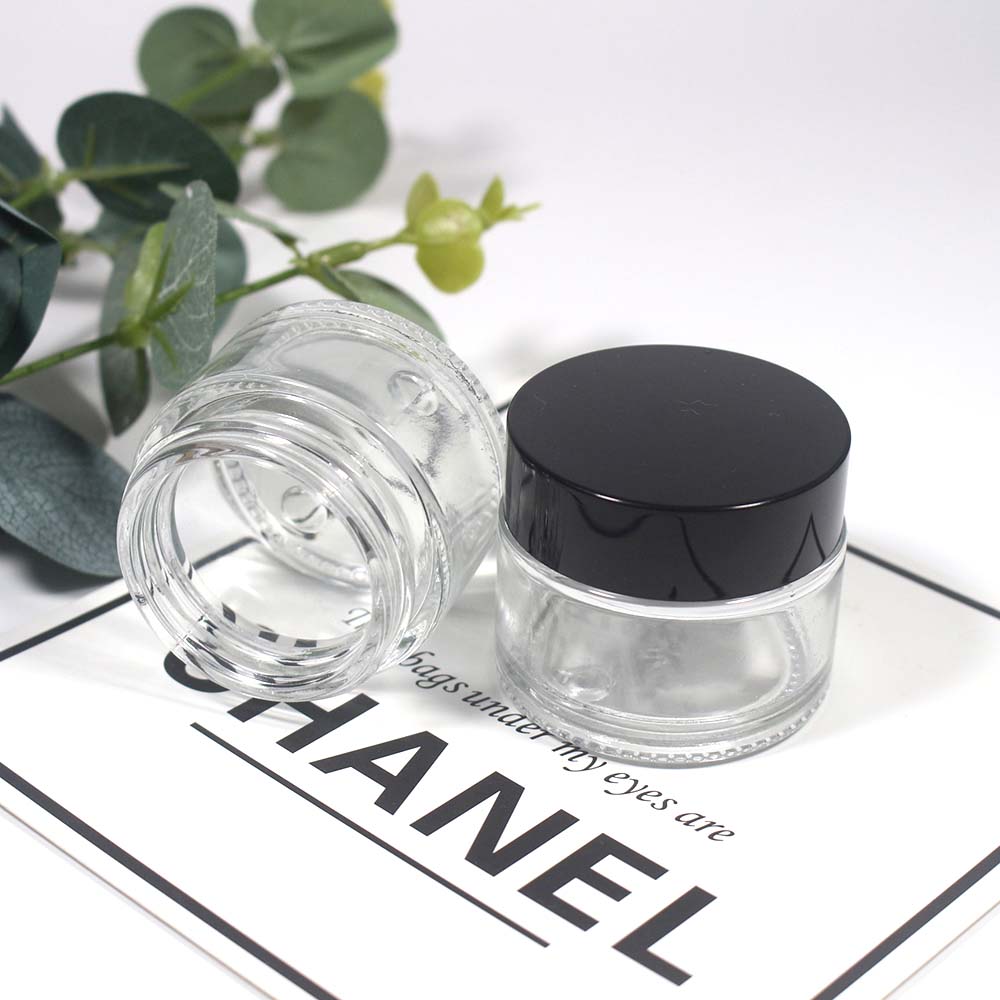 20g transparency glass skin care cream jar with lid cosmetics packaging empty glass jar