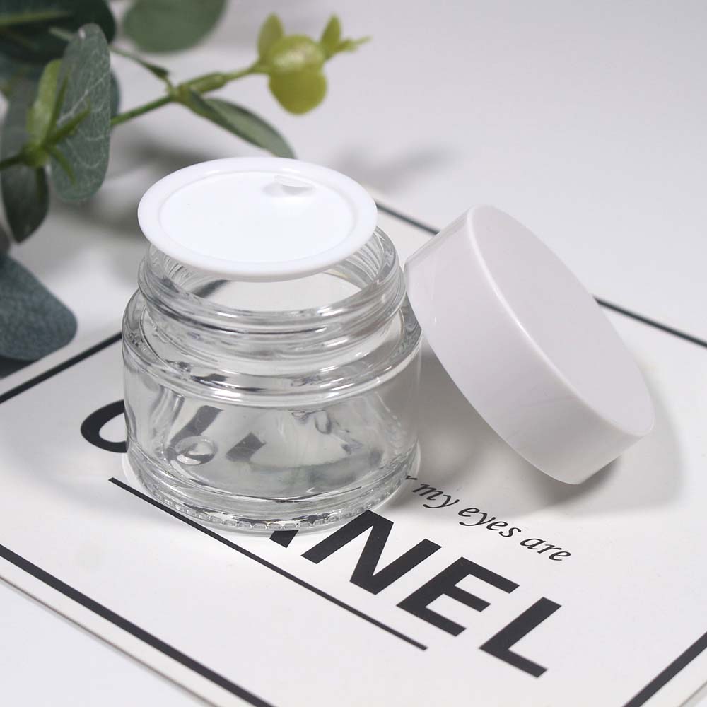 20g transparency glass skin care cream jar with lid cosmetics packaging empty glass jar