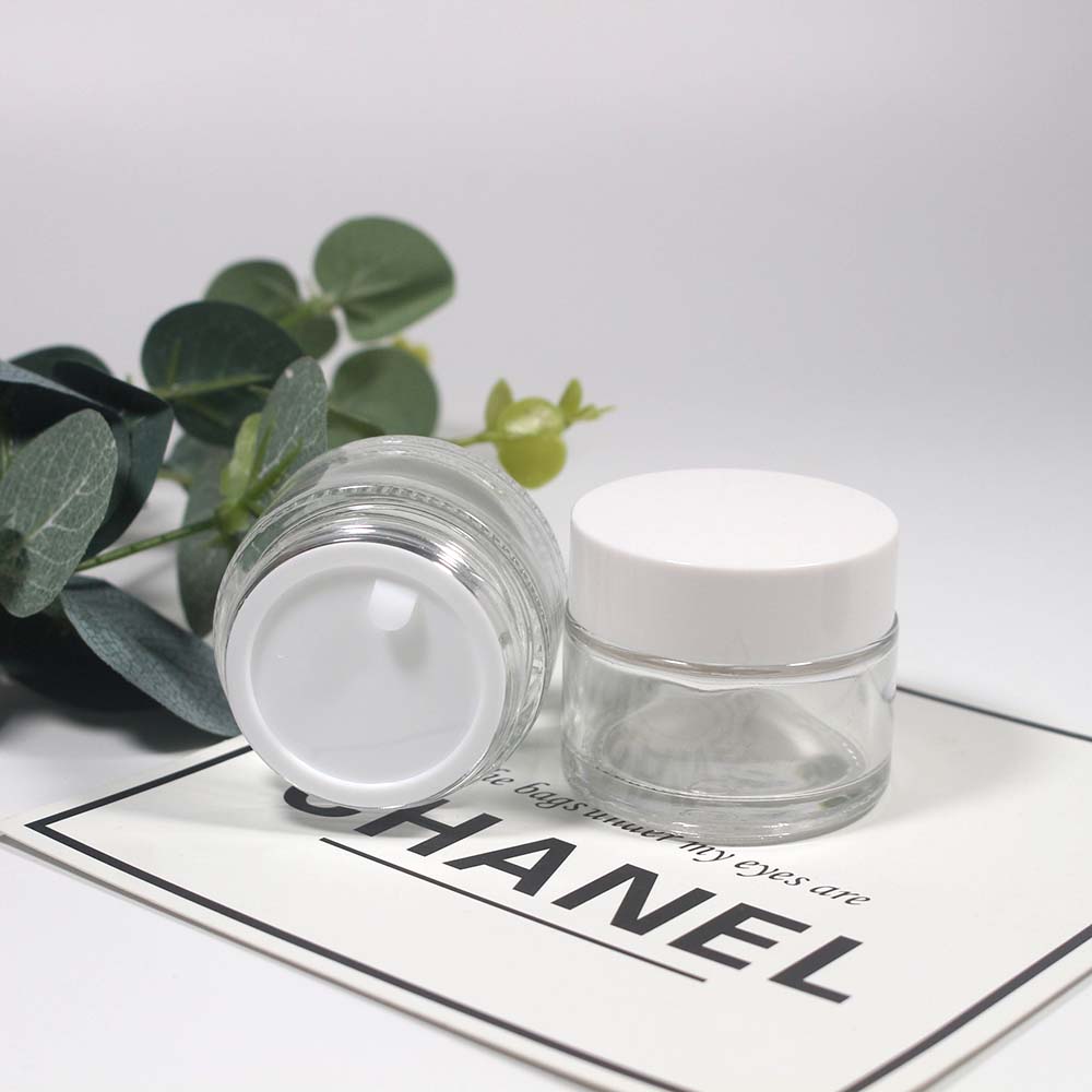 20g transparency glass skin care cream jar with lid cosmetics packaging empty glass jar