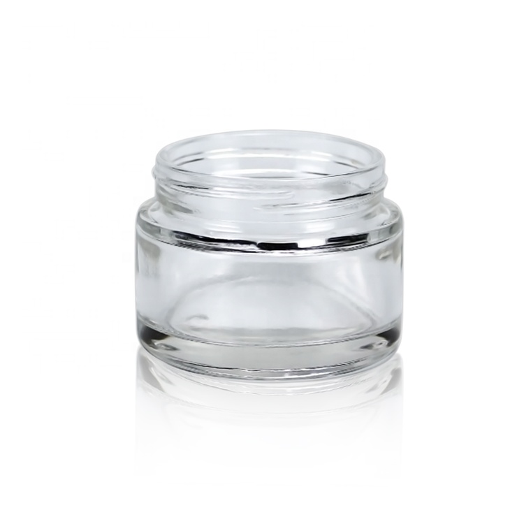 20g transparent glass cosmetic face cream jar with matte sliver cap glass bottle for eye cream glass spray bottle
