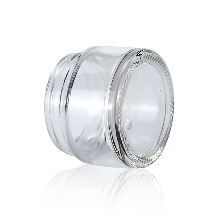 20g transparent glass cosmetic face cream jar with matte sliver cap glass bottle for eye cream glass spray bottle