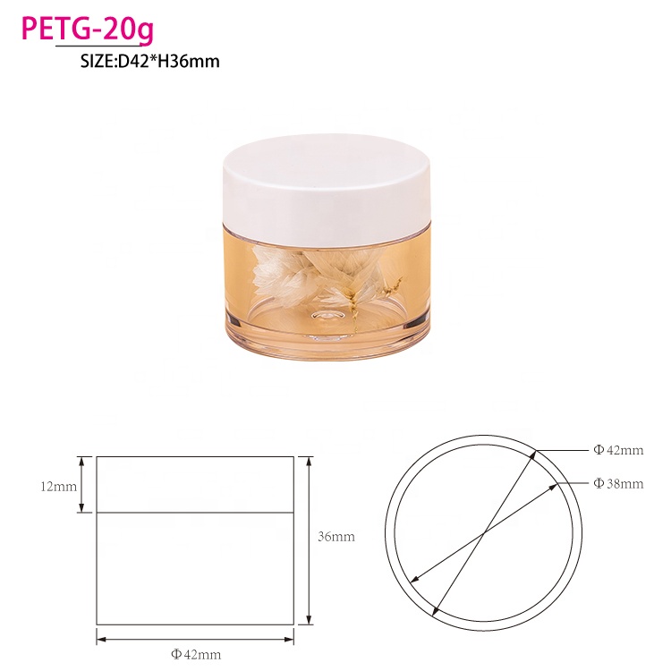 20g wholesale skincare natural PETG jars for cosmetic packaging jar