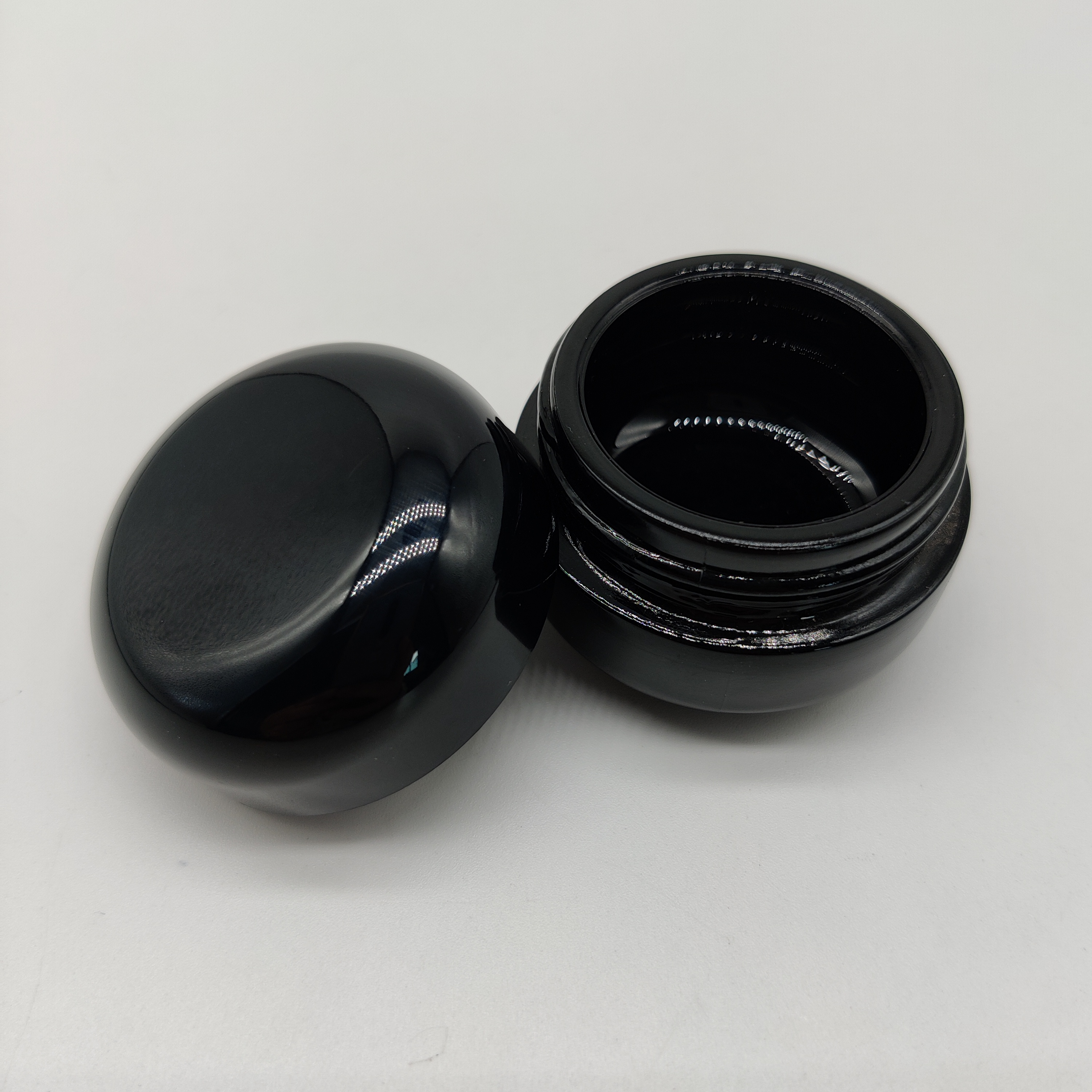 20g30g50g Black Cosmetic Glass Footed Jar for Skin Care Eye Face Cream with Bamboo Plastic Lid
