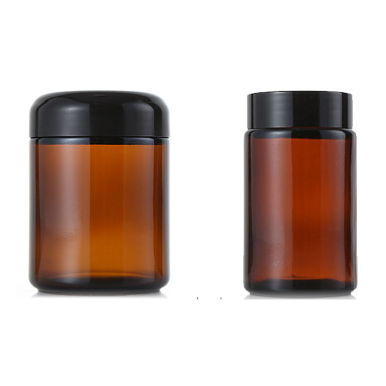 20ml 1 oz 2 oz 30ml 30 ml 50ml 60ml 100ml empty cosmetic cream amber glass jar with aluminum metal lid