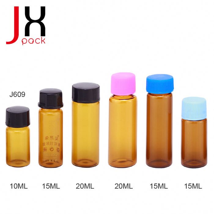 20ml 15ml 10ml clear amber tubular glass vials with screw cap wholesale