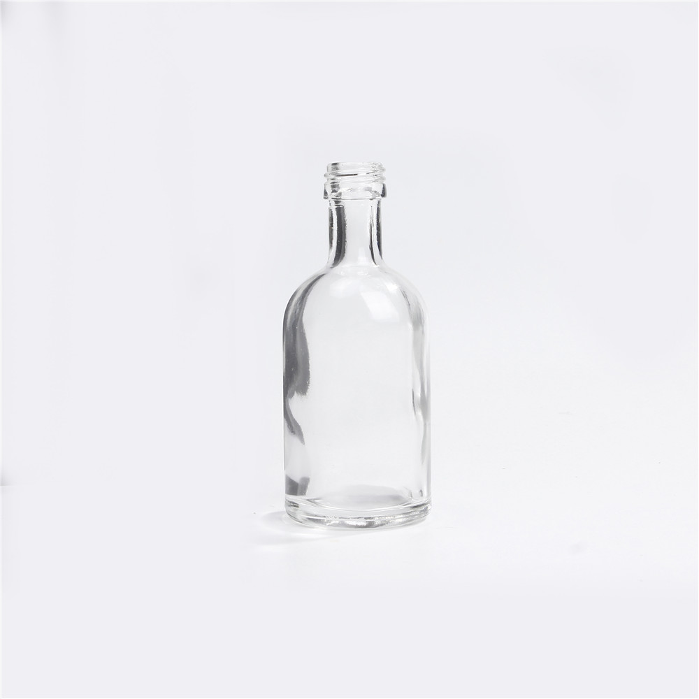 20ml 25ml 50ml Mini Rum Glass Bottles High Clear Beverage Bottles With Aluminum Lid For Vodka Whisky