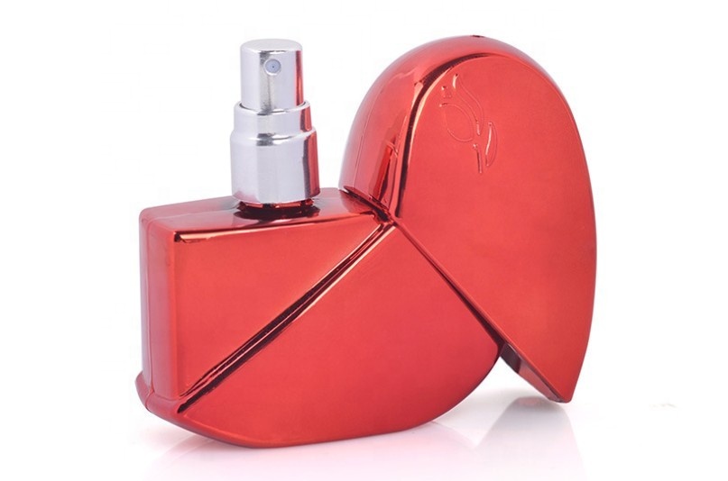 20ml 25ml Glass Vials Shining Colored Heart Shaped Refill Empty Atomizer Spray Perfume Bottle
