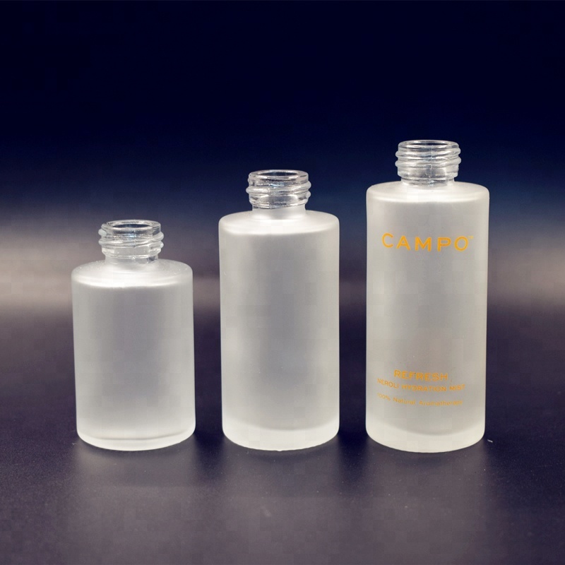 20ml 30ml 40ml 50ml 60ml 80ml Luxury empty frost flat shoulder cosmetic glass dropper bottle with White Pipette for oil