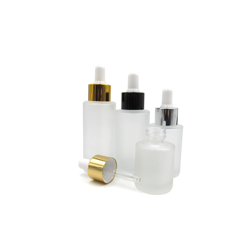 20ml 30ml 40ml 50ml 60ml 80ml Luxury empty frosted cosmetic glass dropper bottle with White Pipette for oil