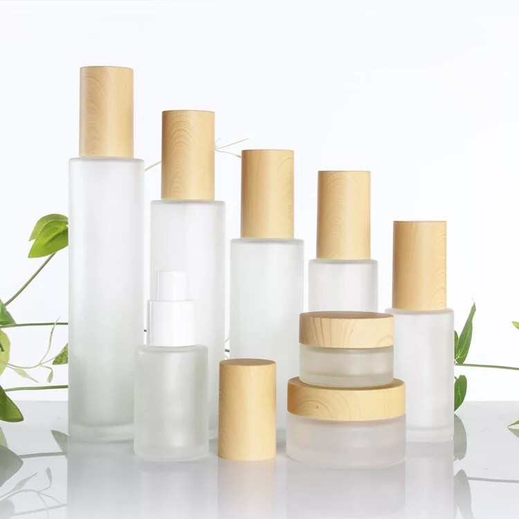 20ml 30ml 40ml 60ml 80ml 100ml 120ml 20g 30g50g wood grain cosmetics glass bottle travel set