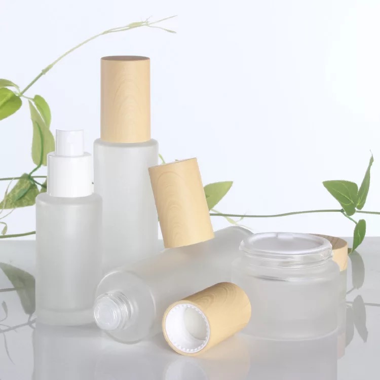 20ml 30ml 40ml 60ml 80ml 100ml 120ml 20g 30g50g wood grain cosmetics glass bottle travel set