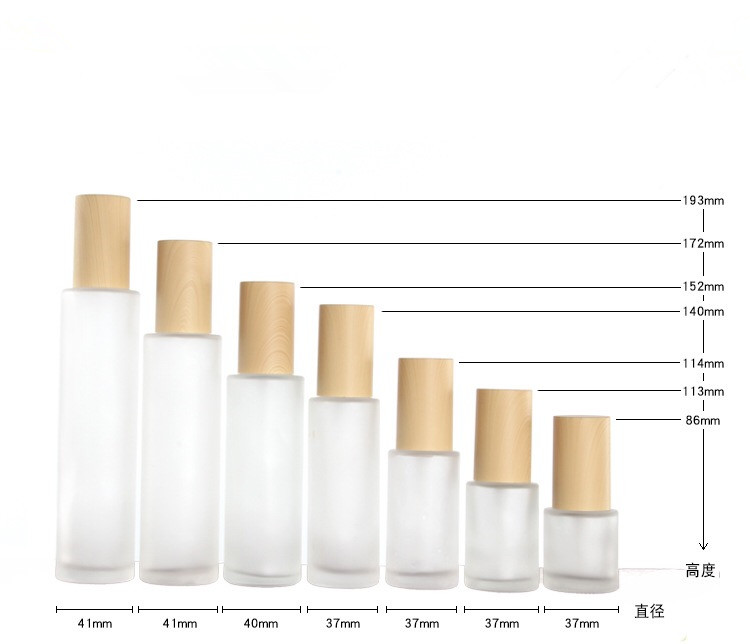 20ml 30ml 40ml 60ml 80ml 100ml 120ml 20g 30g50g wood grain cosmetics glass bottle travel set