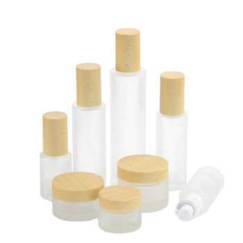 20ml 30ml 40ml 60ml 80ml 100ml 120ml frosted clear flat glass bottle with bamboo spray cap for perfume bottles