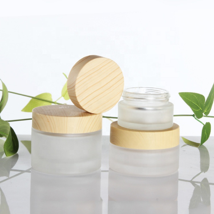 20ml 30ml 40ml 60ml 80ml 100ml 120ml frosted skincare care packaging pump bottle with wooden lid